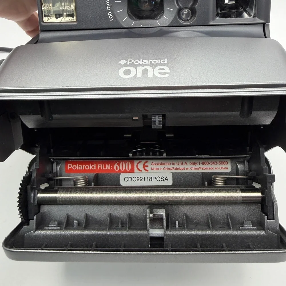 Polaroid One Instant Film Camera‎ Silver Folding 600 Series Untested